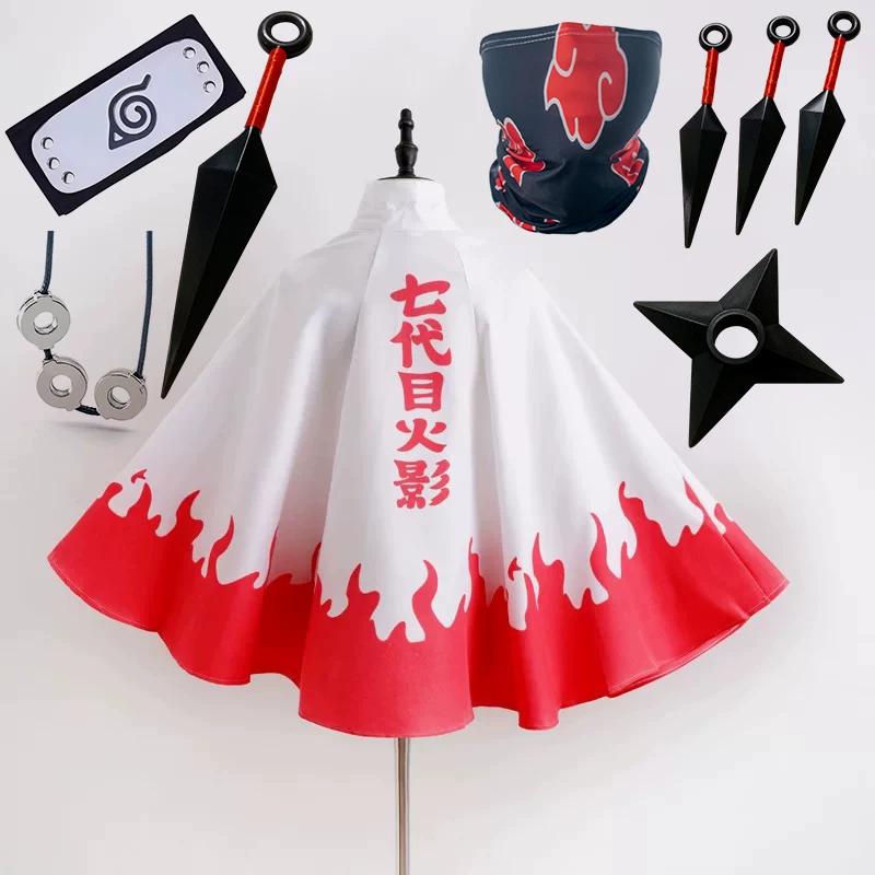 Cosplay Sada Oblečení z Anime Naruto, Obsahující Čtvrtého, Šestého a Sedmého Hokage a Členy Akatsuki v Pláštích.
