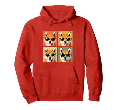 Retro Japanese Shiba Inu Sunglasses Hoodie
