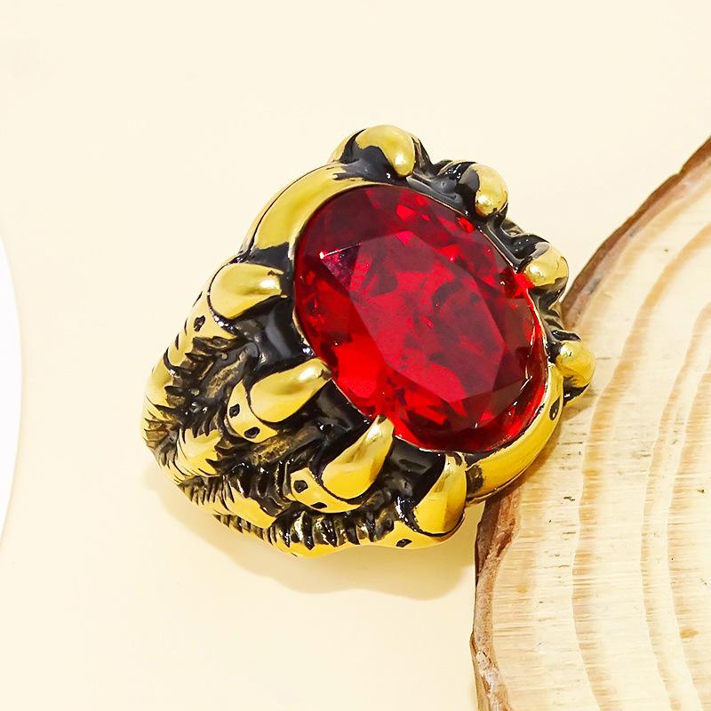 2026 Винтажное Кольцо Мужское Ювелирное Изделие Коготь Дракона Титановая Сталь Полоса no. 8