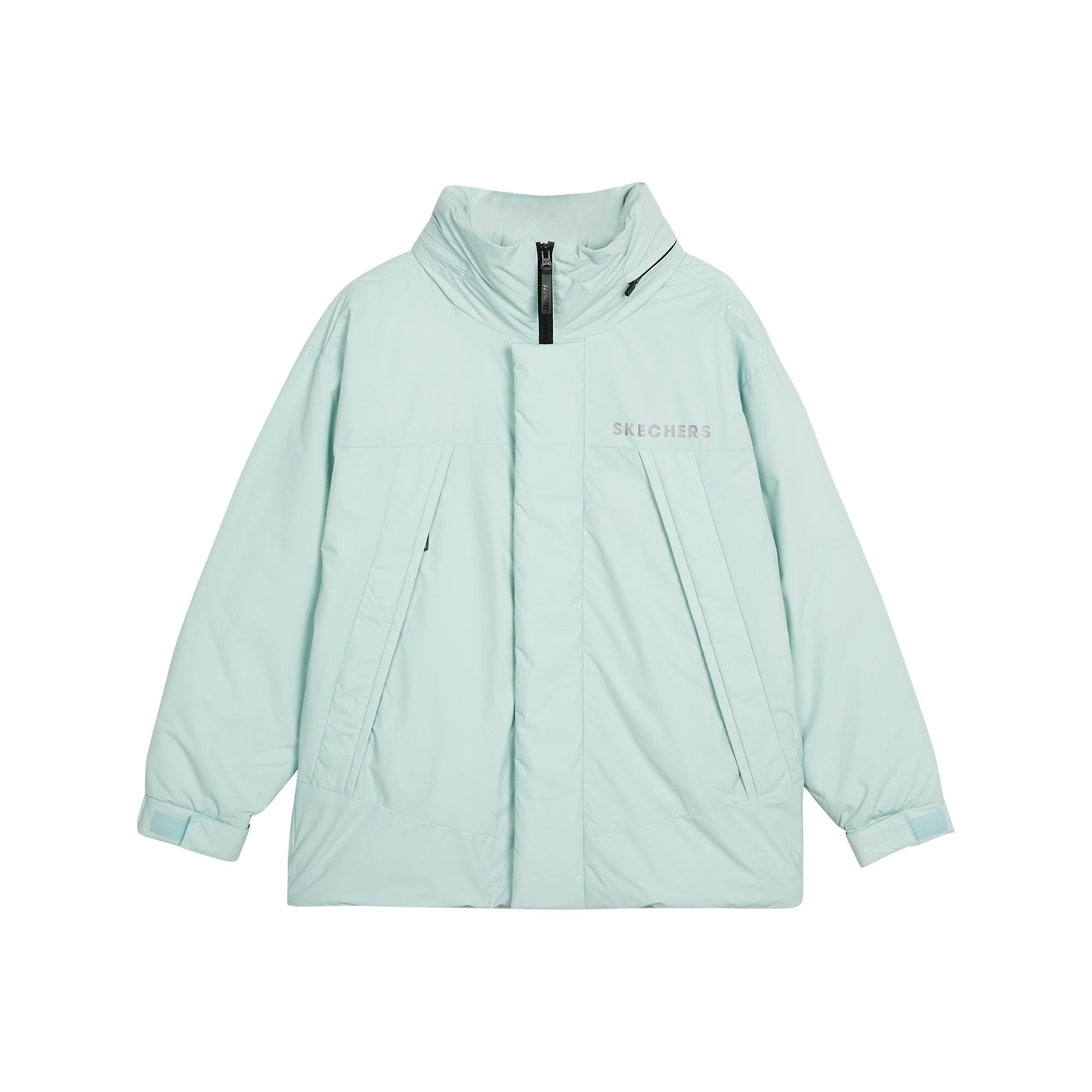 Skechers Colorful Casual Series Woven Hooded Long Sleeve Down Jacket Women outerwear Mint-Blue L421W085-01N0 S
