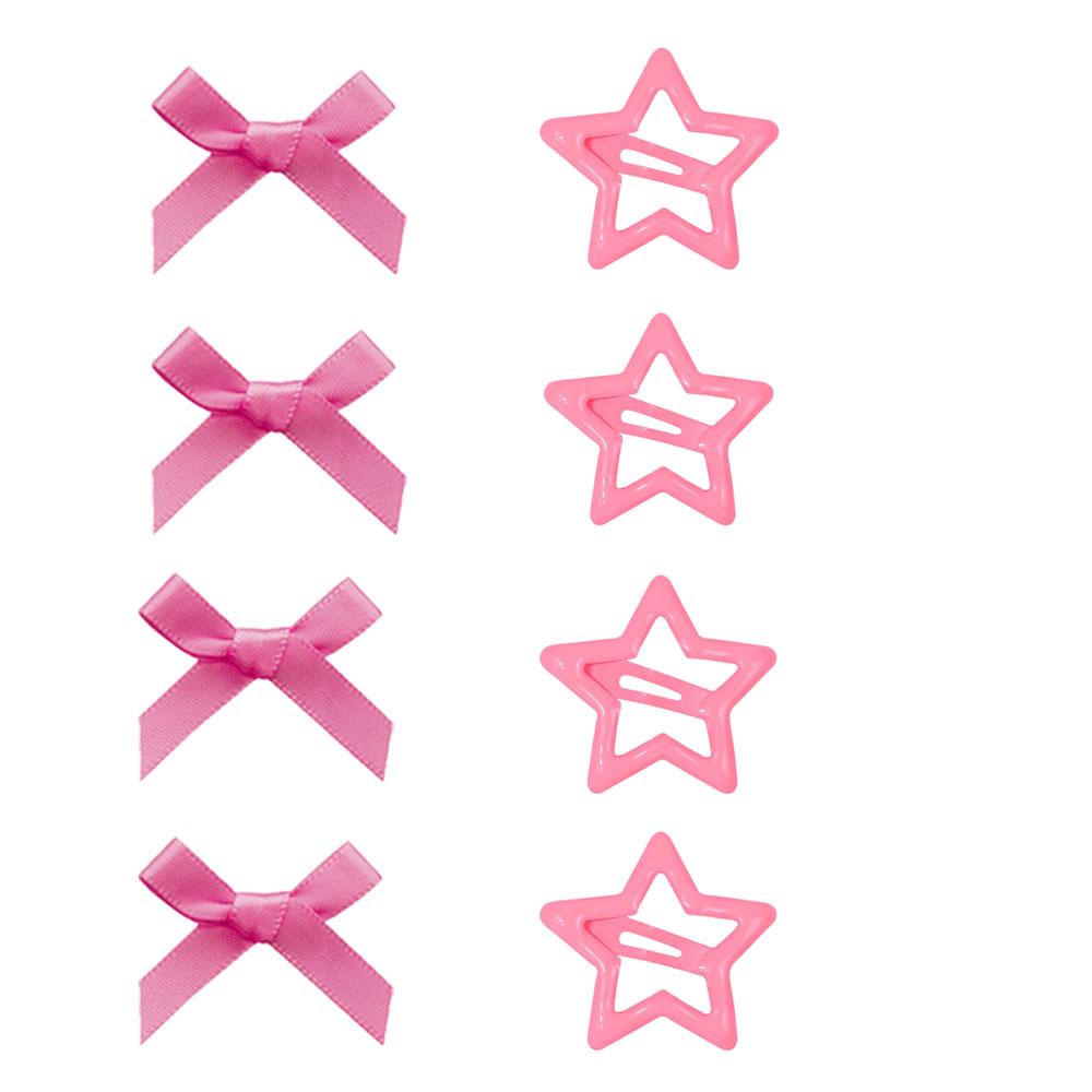 8pc European and American Mini Bow Star Hair Clips Hairpin Headband Party Wedding Hair Accessories Ornament for Women Girls