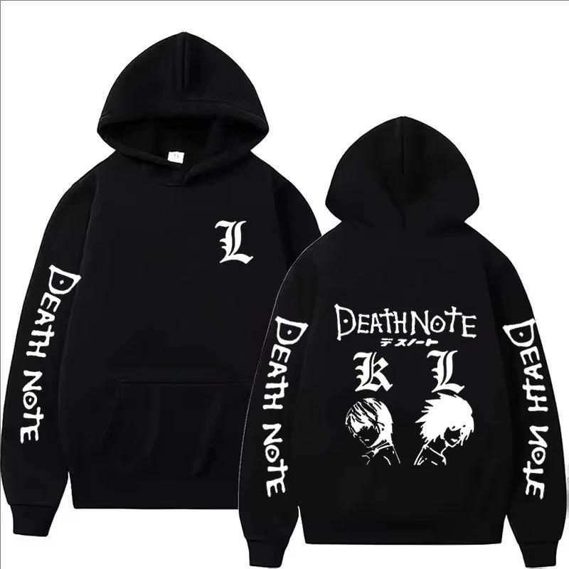 Anime Death Note Printed Hoodie Autumn Winter Men Women Casual Harajuku Fashion Long Sleeve Fleece Sweatshirts Tops Pullover