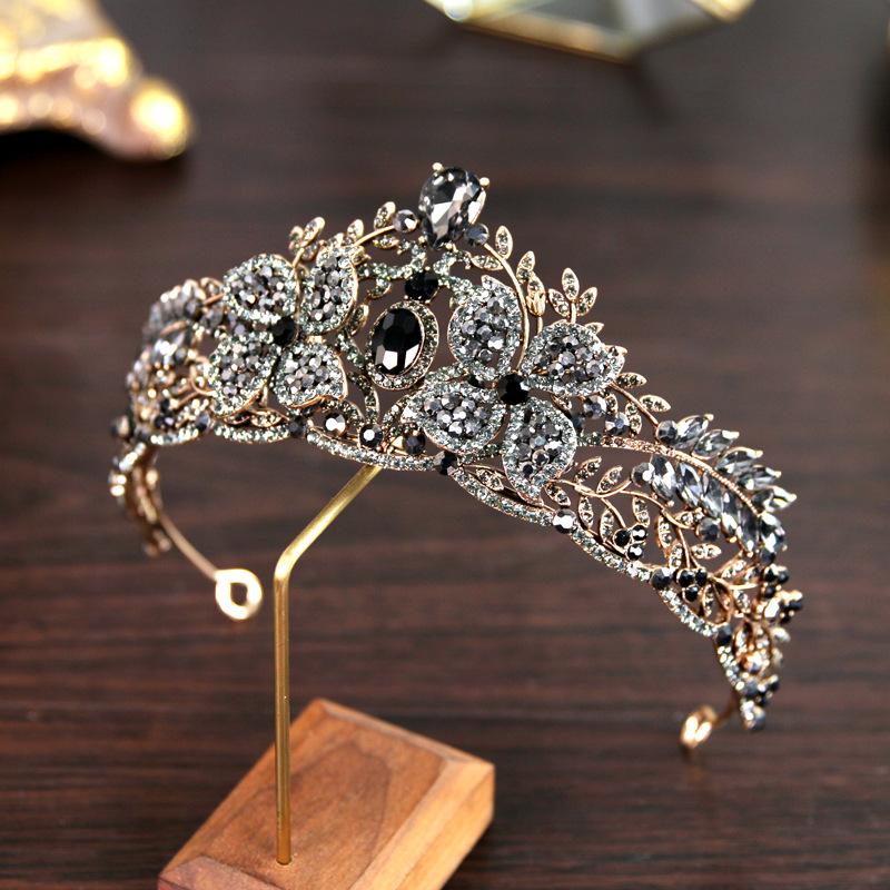 Crown Tiara New Bridal Wedding Hair Accessories Crown Retro Baroque Palace Style Queen Tiara