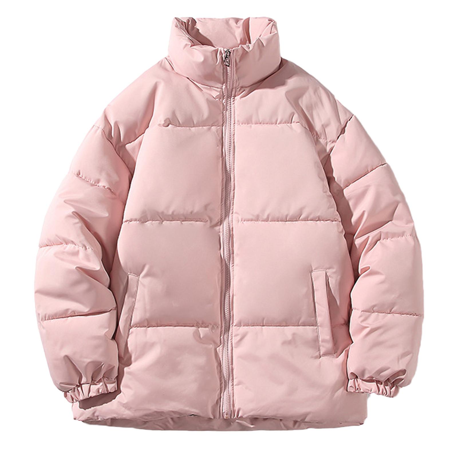 

Зимнее пальто, теплое облегающее толстое пальто, повседневная куртка, верхняя одежда, верхняя блузка M розовый