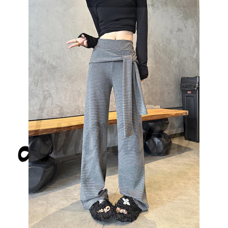 

2026 Sweet & Spicy Women s Striped Sports Pants - Autumn/Winter, Slimming Yoga, Narrow & Wide Leg Options Large темно-серого