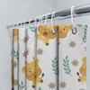 New Arrival Cartoon Giraffe Shower Curtain Waterproof Bathroom Decor With Flowers Leaves For Children Room (White)