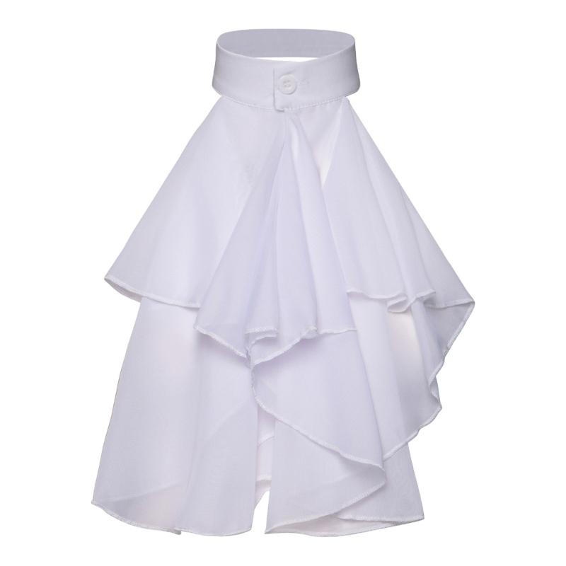 Viktorianischer Kolonial-Jabot, falscher Kragen, mittelalterliches Steampunk-Kostüm, abnehmbarer weißer Kragen mit Rüschen, viktorianische Krawatte