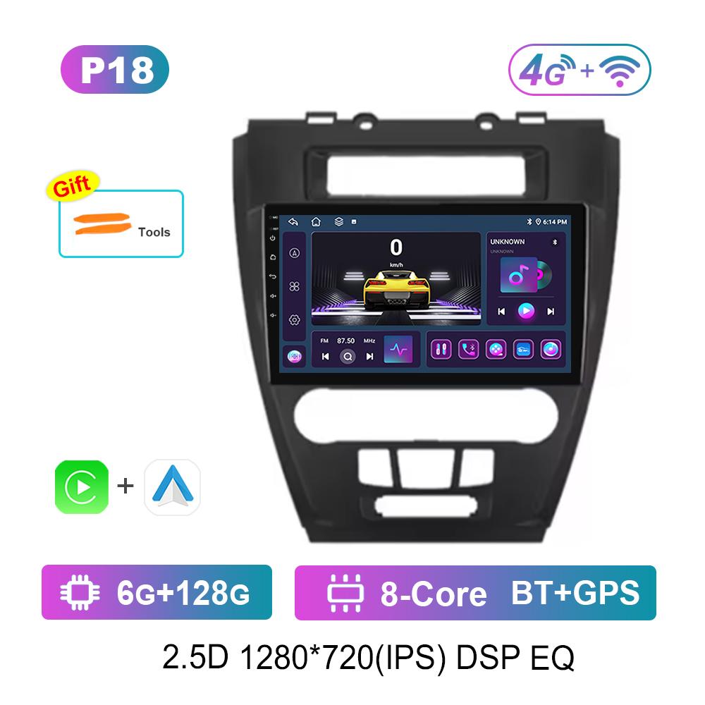 Car Radio Multimedia Player Android System 9'' for Ford Fusion Mondeo Mustang 2009 - 2012 WiFi DSP Stereo GPS Navi 4G HD Screen