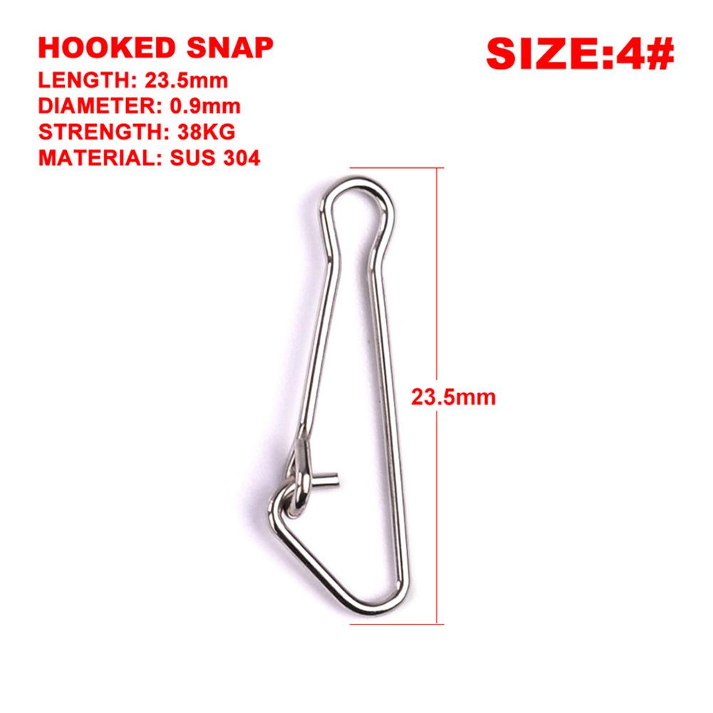 100PCS/Set Stainless Steel Fishing Pin Cucurbit Shape Hooked Snap Pin