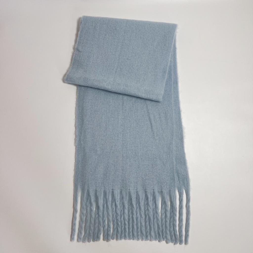 Versatile mohair solid color scarf women's winter thickening simple warmth enlarged shawl scarf