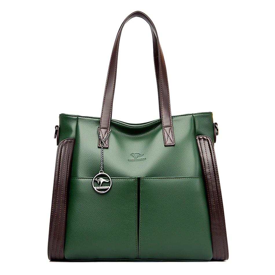 

Женская модная сумка-тоут, кошельки, большая сумка-шоппер, мягкая искусственная кожа, сумка через плечо, сумка-мессенджер зелёный