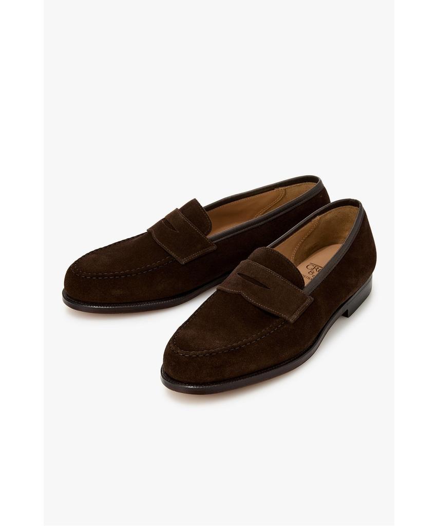 Man On The Boon [Crockett&Jones] Boston Suede Penny Loafers_Dark Brown 4716118110