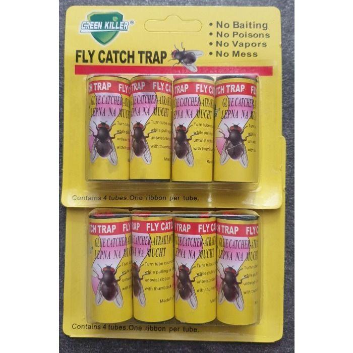 Fly Catcher Ribbon,8 Adhesive Fly Killer Ribbons,Fly Traps,Poison-Free