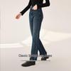 Xiangying Women's Retro Denim High-Waist Straight Jeans
