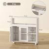 Bathroom Cabinet on Casters, Tempered Glass Doors, Open Compartment, 71 x 20 x 70 cm, White