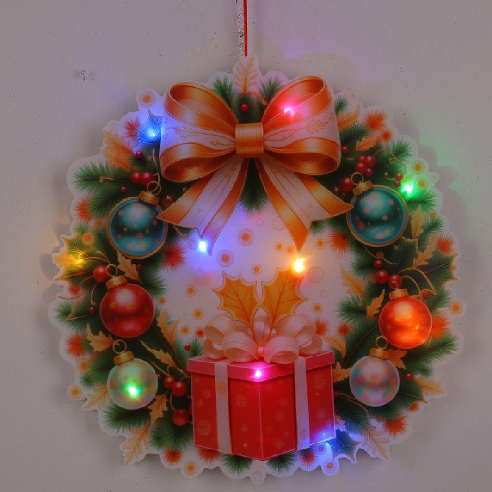 Cartoon Luminous Door Hanging Pendant Elk Christmas Decorations Pendant Kids Gift
