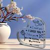 2D Flat I Love You Acrylic Heart-shaped Desktop Decoration Plaque, Home Decor Plaque Hanging Wall Art Decorative Garden Decoration for Room Door Signs