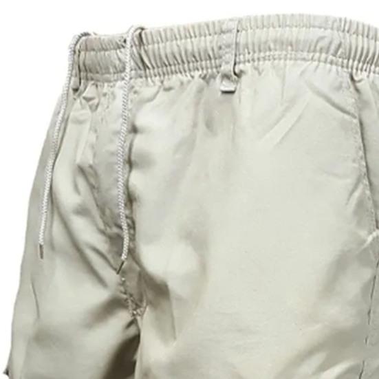 Men Cargo Shorts Drawstring Elastic Waist Multi Zipper Pockets Solid Color Loose Soft Breathable Camouflage Print Knee Length Daily Sports Shorts