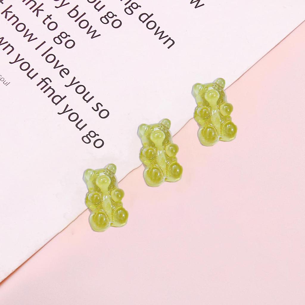 Candy Color Resin Bear DIY Jewelry Accessories: Bracelet, Earring, Keychain Pendants