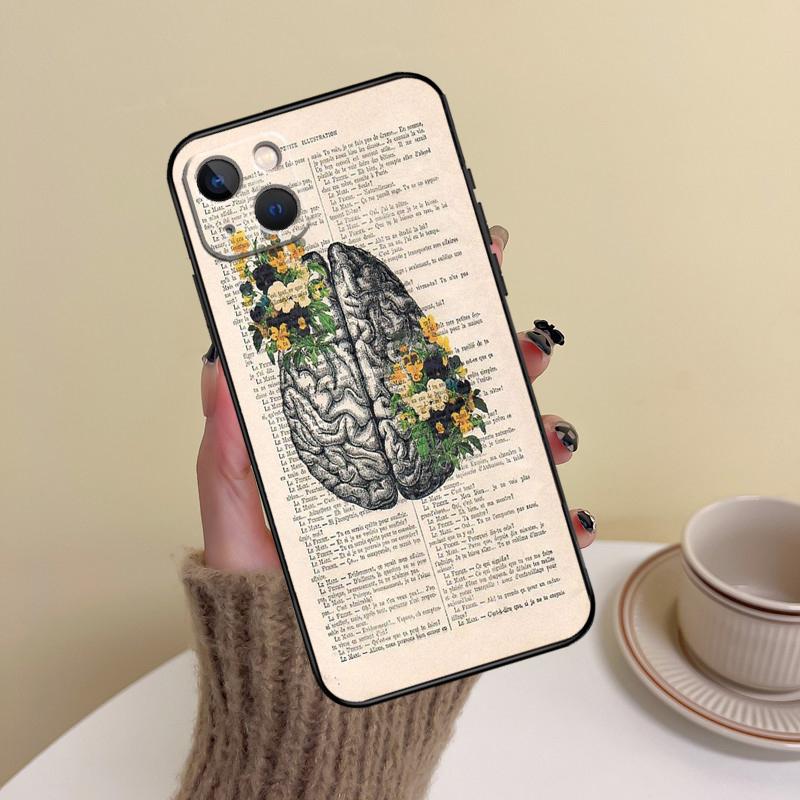 Medical Human Organs Brain Kidney Phone Case For iPhone 15 Pro Max 11 12 13 14 16 17 Pro Max mini Plus 16e 17 Air Cover Funda