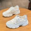 Mesh shoes breathable 2026 new summer women's shoes thick soled hollow dad shoes casual white sports shoes