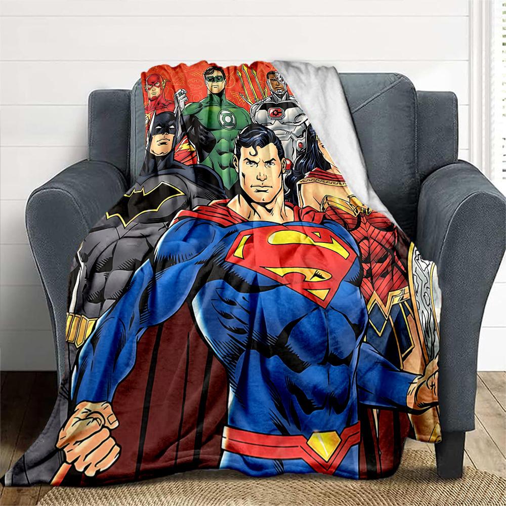 1PC Superheroes Justice Outdoor Blanket Lightweight Flannel, Soft & Warm, All-Season, Outdoor, Camping, Living Room, Office, L1106101