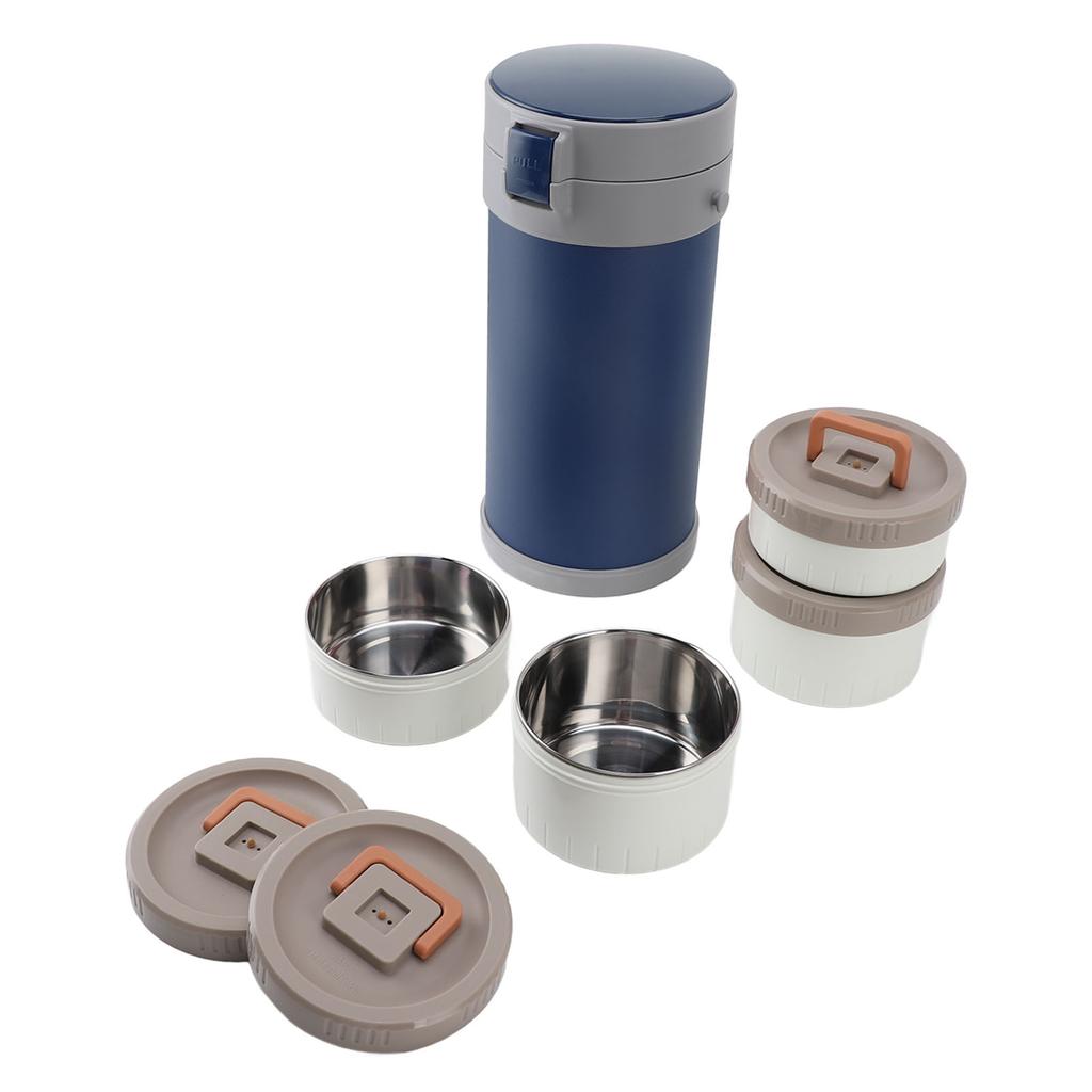 Insulated Jar 2.9L 304 Stainless Steel Microwave Safe Leakproof Stackable Lunch Box with Strap Handle Insulated Vacuum Food Jar for School