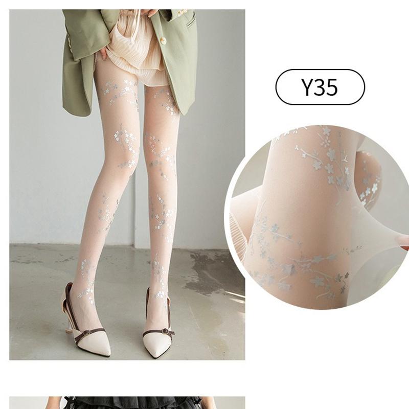 Модные женские колготки Высокоэластичные Женские Панк Черные Колготки Летние Весенние Дышащие Чулки Различные Узоры Колготки Женские One Size