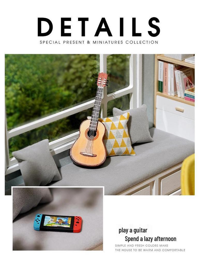 Sunny Study DIY Miniature Wooden Model - Creative Handmade Gift for Girls' Birthdays