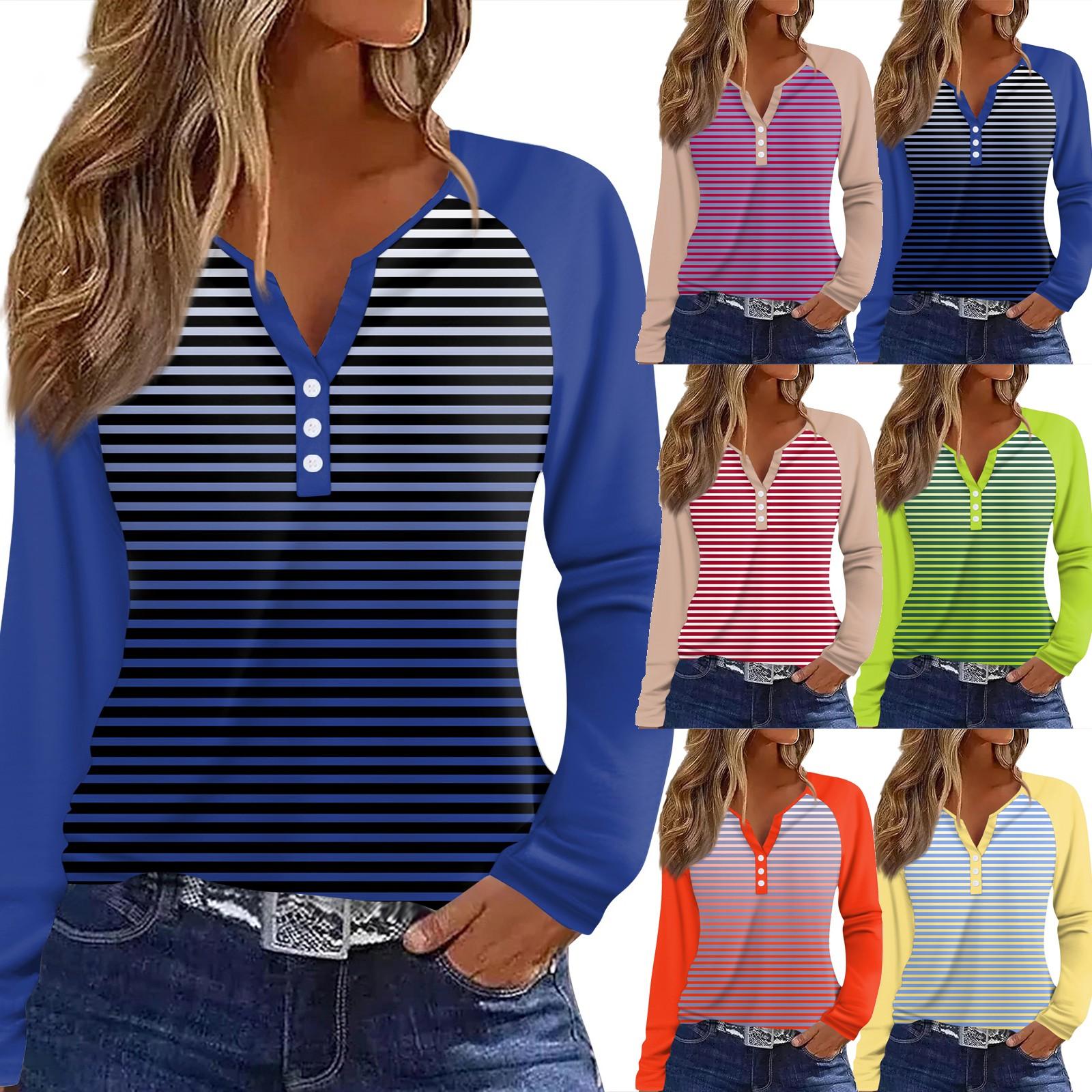 

Жіноча футболка з принтом, на ґудзиках, з довгим рукавом, повсякденна, для вихідних, модна, базова, з V-подібним вирізом, звичайна M жовтий