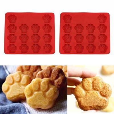 3D Dog Footprints Paw Prints Sillicone Jelly Pudding Dessert Cake Mold Tools DIY