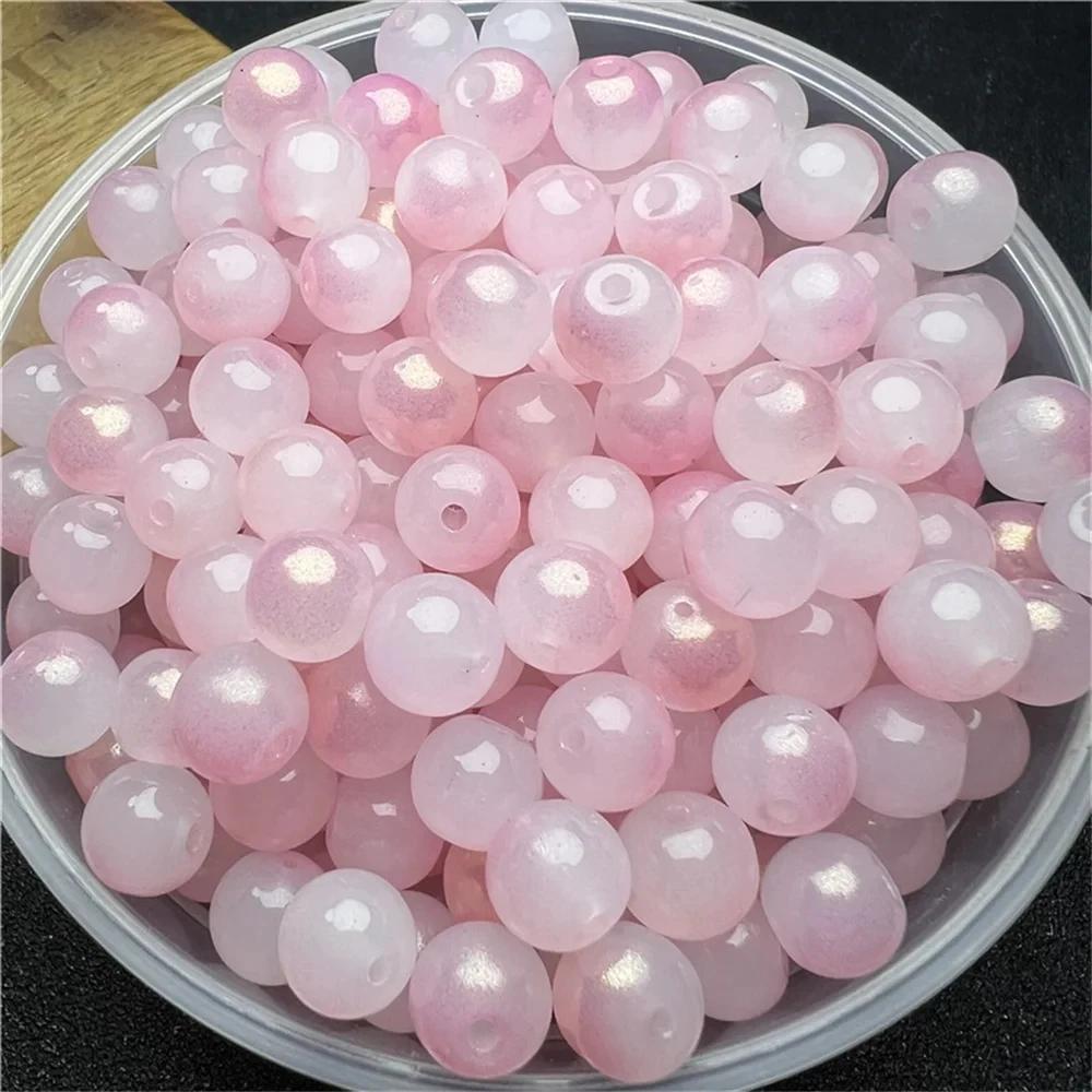 50 Pcs 8mm New Glass Beads Beautiful Multicolor Exquisite Beads Handmade Diy Necklace Jewelry Handmade Beads Accessories Girl