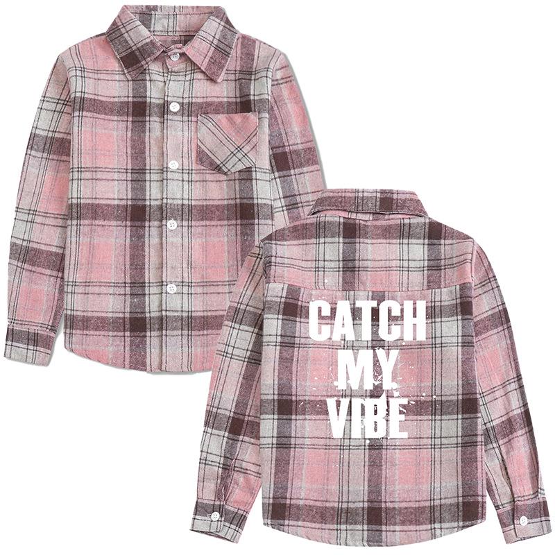 

Детская клетчатая рубашка с длинным рукавом для весны и осени - Европейский и американский стиль для мальчиков 160 cm