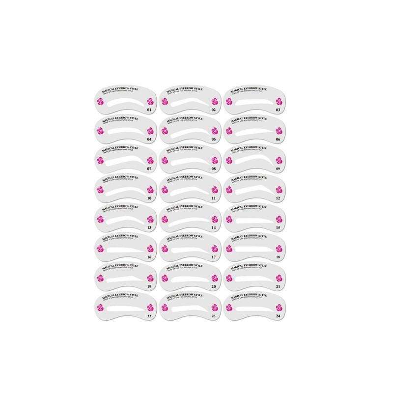 

Штамп для линии роста волос Бровь с 24 трафаретами для быстрого и естественного нанесения Бровь 24pcs