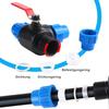 PP Fitting, Clamp Connector, 3-way Ball Valve, 3-way Lever Handle, Ball Valve for PE Pipe, with Valve (T-piece, 25 Mm)