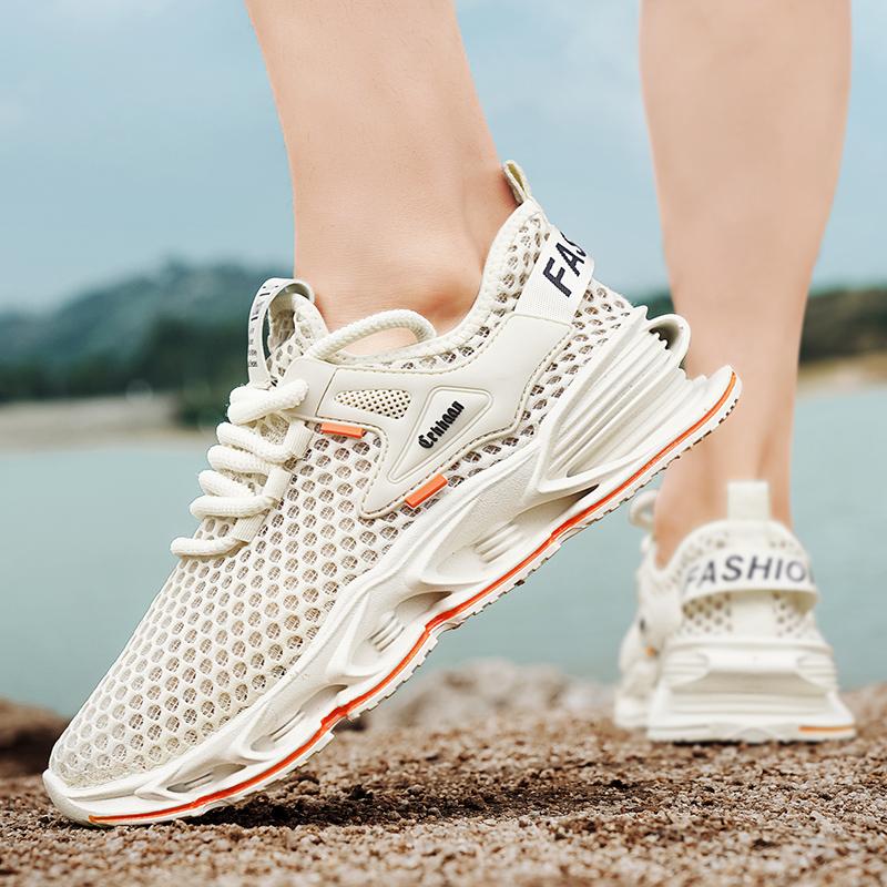 Fashion Mens Casual Sneakers Summer Mesh Lace Up Lightweight Comfortable Fashion Versatile Style Exercise Outdoor Running Shoes