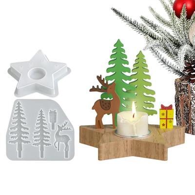 Rentier Kerzenhalter Gussform DIY Weihnachten Resin Formen Rentier Kerzenständer Gussform Heimdeko