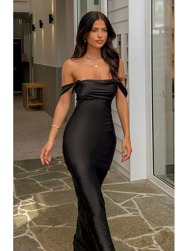 2023 Frühling/Sommer Europäisches & Amerikanisches Ein-Schulter Satin Rückenfreies Abendkleid