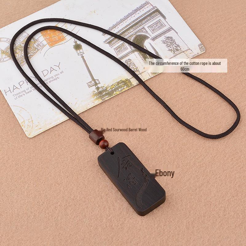Ebony Pendant Necklace for Couples - Wushi Pai Ethnic Style Sweater Chain
