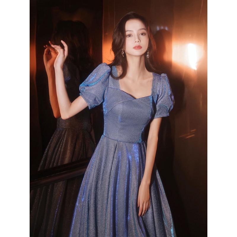 Starry sky evening dress temperament socialite bridesmaid long style meeting host chorus conductor banquet graduation photo dress woman