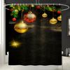 Christmas Series Shower Curtain Rug Lid Toilet Cover Mat Bath Mat Set Bathroom Supplies