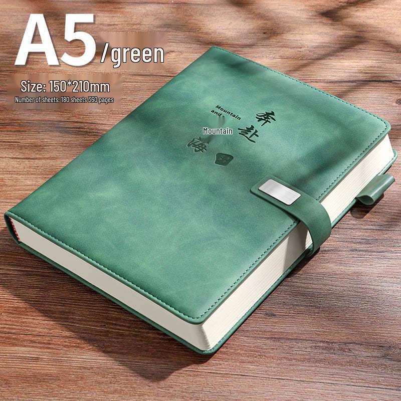 A5 Retro Leather Notebook: Simple Korean Style Diary for Business Meetings and Students