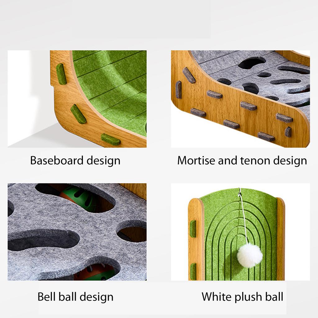 Felt Cat Scratcher with Ball L Shape Cat Scratcher Wall Mountable Furniture Protector for Couch Wall