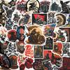 50PCS Retro Horror Skull Stickers for Motorcycle, Notebook, Luggage, Skateboard, and Water Cup - Waterproof Decals