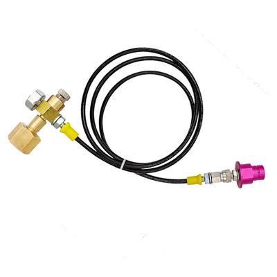 High Execution Gas Transfer Hose 150cm For Carbonation Equipment Accommodates European JIS M22 14 Containers