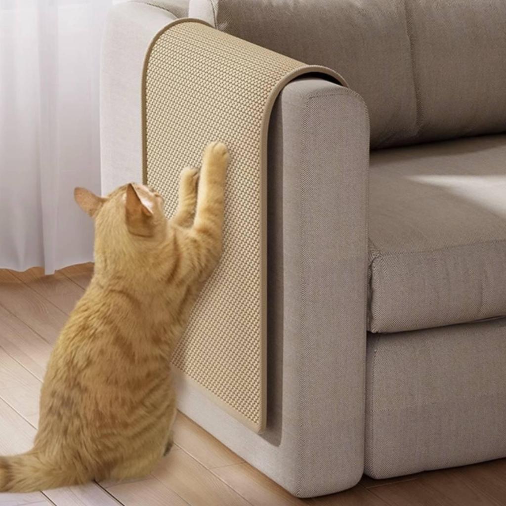Cat Scratching Mat WallMounted Scratcher with Toy Ball Self Sisal for Cats, Kittens,