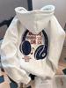 Heavy silver fox velvet thickened sweater jacket female couple ins brand retro Hong Kong style hoodie