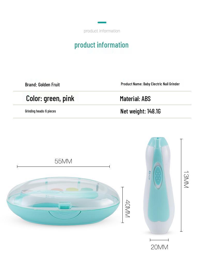 Electric Nail Grinder for Infants and Toddlers - Safe Baby Nail Trimming Tool