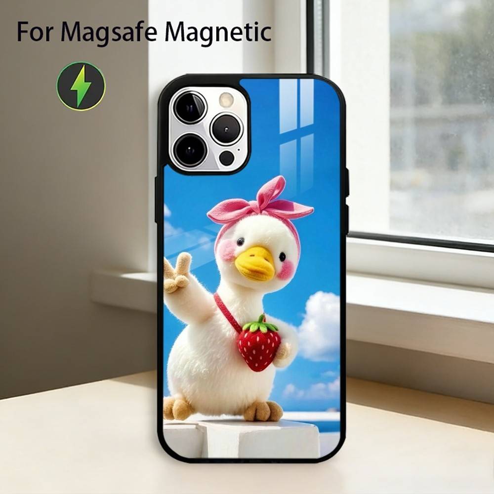Cute Cartoon D-Duck Phone Case For iPhone17,16,15,14,13,12,11 Plus,Pro Magnetic with Magsafe Wireless Charging