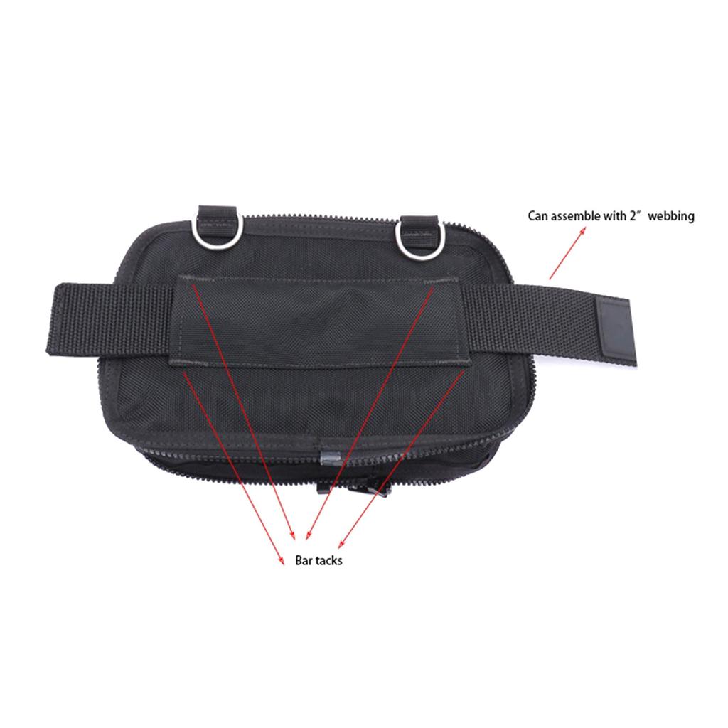 Diving Side Mount Storage Pocket Bag with Double Ended Hook Diving Sidemount Storage Pouch Snorkeling Accessories